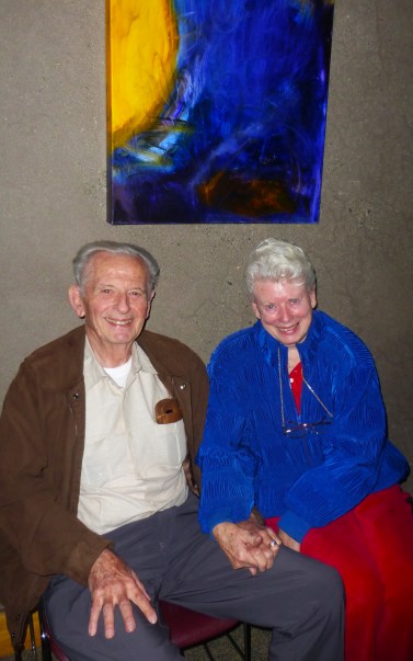 Photo of Sam and Mickie Orchard, inside a Red Cross shelter in Santa Rosa.