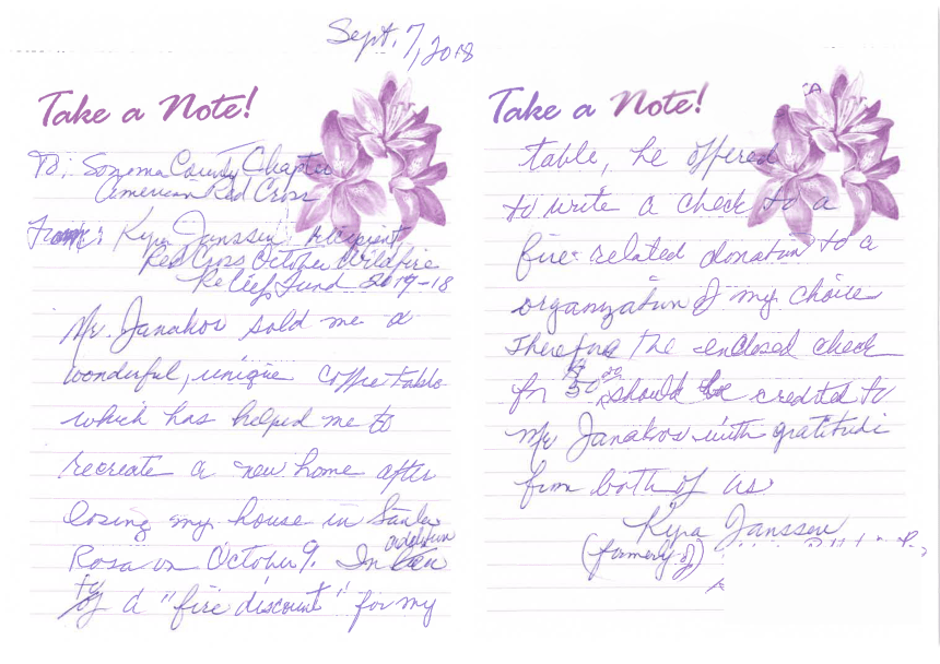 Kyra Thank you letter